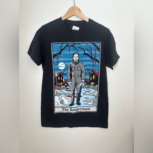 Halloween Michael Myers The Boogeyman Black Graphic Tee Size S
